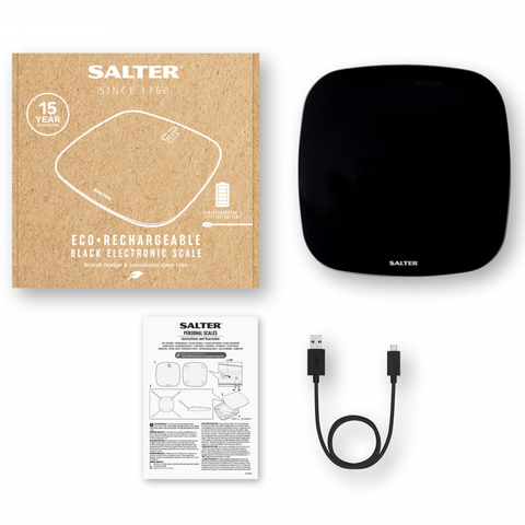 Cân sức khỏe điện tử Eco Salter 9221BK3R - Thiết kế sang trọng, màn LCD dễ đọc, pin sạc tiện lợi cho gia đình