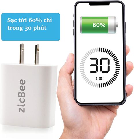 Củ Sạc Nhanh Mini 20W PD 3.0 zicBee MGA016 - Sạc Tốc Độ Cao cho Điện Thoại, iPad, Airpods, Apple Watch, Thiết Kế Gọn Nhẹ, USB-C
