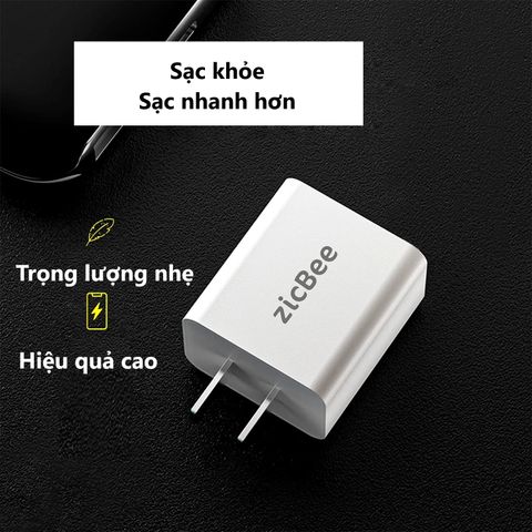 Củ Sạc Nhanh Mini 20W PD 3.0 zicBee MGA016 - Sạc Tốc Độ Cao cho Điện Thoại, iPad, Airpods, Apple Watch, Thiết Kế Gọn Nhẹ, USB-C
