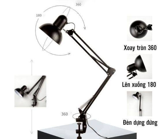 Đèn Bàn Gấp Gọn PIXAR LED Chống Cận Kèm Kẹp - Thiết Kế Thông Minh, Nhiều Màu Sắc, Thay Thế Bóng Dễ Dàng