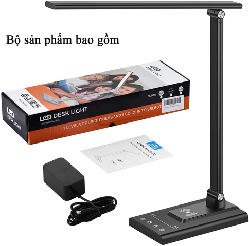 Đèn Bàn LED Cảm Ứng MITARY - Đèn Học Chống Cận, Sạc Điện Thoại Không Dây, Hẹn Giờ Tắt, Đa Tính Năng, Tiết Kiệm Điện