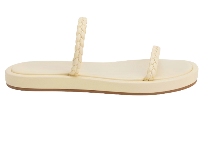 Dép Charles & Keith Braided Slides CK1-70030069 Butter
