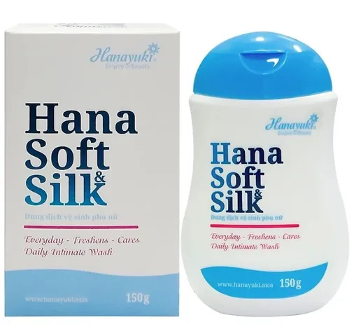 Dung dịch vệ sinh phụ nữ Hana Soft Silk 150g Màu xanh