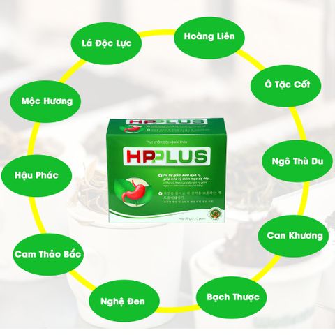 Bột uống HP Plus hỗ trợ sức khỏe dạ dày - Giảm đau, ợ chua, ợ nóng - Thực phẩm chức năng tiêu hóa hiệu quả 20 gói x 5g