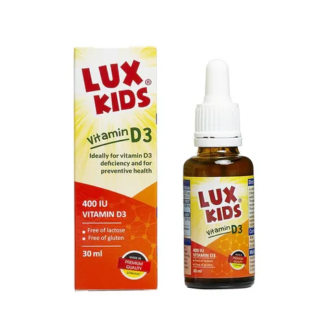 Lux Kids Vitamin D3 dạng giọt cho bé trên 2 tuổi
