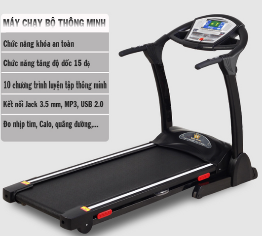 Máy Chạy Bộ Điện KingSport BK-2015 3.0HP - 10 Chương Trình Tập Thể Dục Thông Minh, Khung Thép Chắc Chắn, Thiết Kế Hiện Đại, Tối Ưu Cho Người Tập