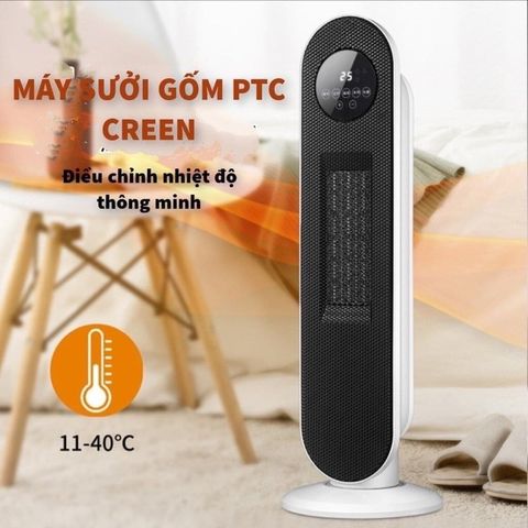 Máy Sưởi Gốm Creen CR-H28DT - Điều Khiển Từ Xa, Công Nghệ Sưởi Ceramic Tiết Kiệm Điện, Kiểu Dáng Nhỏ Gọn, An Toàn Cho Gia Đình