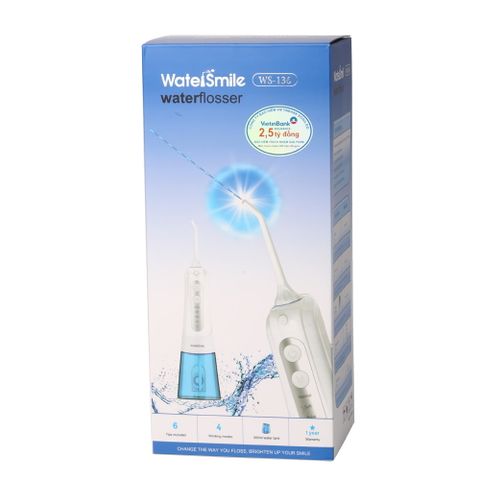Máy tăm nước cầm tay WaterSmile WS-136 - Thiết kế nhỏ gọn, 4 chế độ làm sạch, 6 đầu tăm đa năng, sạc pin tiện lợi, hỗ trợ chăm sóc răng miệng hiệu quả