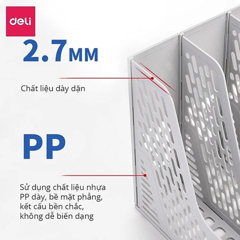 Set Giá Tài Liệu 4 Ngăn Kèm Hộp Bút Deli 78981 - Đựng Tài Liệu Cao Cấp, Nhựa PP Bền Chắc, Thiết Kế Đa Năng, Siêu Bền