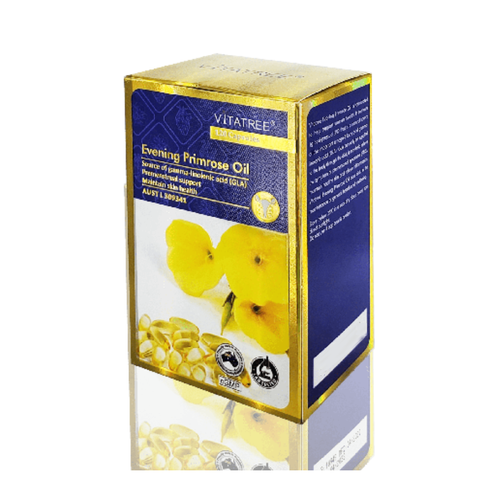 Tinh Dầu Hoa Anh Thảo Vitatree Evening Primrose 100 Viên - Hỗ Trợ Cân Bằng Nội Tiết Tố Nữ, Giảm Khó Chịu Kỳ Đèn Đỏ, Cải Thiện Sức Khỏe Da