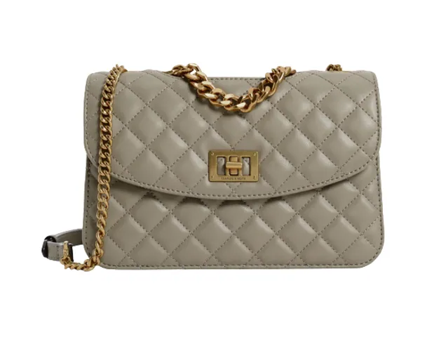 Túi xách Charles & Keith Quilted Clutch CK2-70701136-2 Taupe