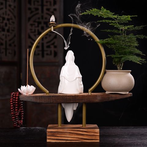 Tượng Gốm Sứ Tử Sa Trắng Mẹ Quan Âm 21cm - Vật Phẩm Phong Thủy May Mắn, Bảo Trợ An Lành và Thịnh Vượng