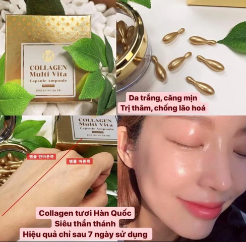 Viên tinh chất Collagen JM Multi Vita Capsule Ampoule - Serum làm sáng da, tăng độ đàn hồi, hỗ trợ phục hồi da mụn, trẻ hóa da