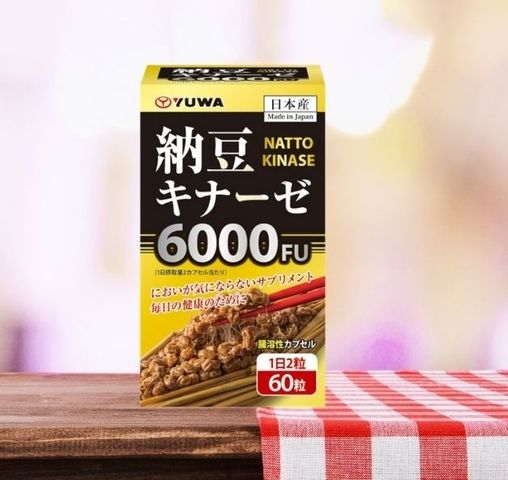 Viên Uống Hỗ Trợ Phòng Ngừa Đột Quyỵ Yuwa Natto Kinase 6000FU - Tăng Cường Sức Khỏe, 60 Viên Hỗ Trợ Tuần Hoàn Máu Tối Ưu