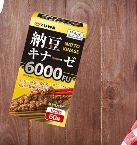 Viên Uống Hỗ Trợ Phòng Ngừa Đột Quyỵ Yuwa Natto Kinase 6000FU - Tăng Cường Sức Khỏe, 60 Viên Hỗ Trợ Tuần Hoàn Máu Tối Ưu