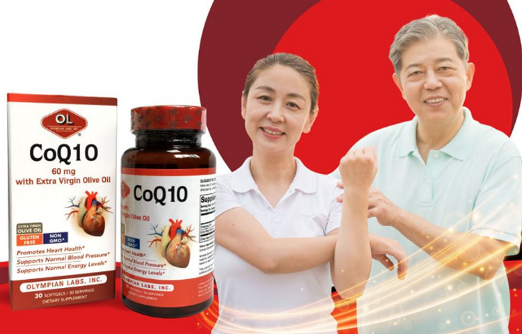 Viên uống hỗ trợ tim mạch CoQ10 60mg Olympian Labs Mỹ - Tăng cường sức khỏe tim, huyết áp ổn định, lọ 30 viên nang mềm dễ hấp thụ
