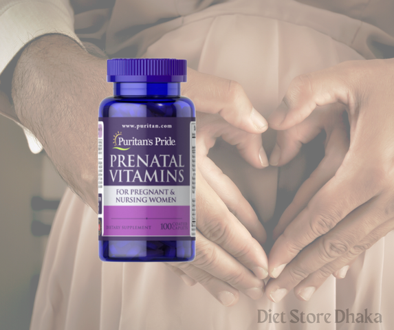 Vitamin tổng hợp Puritan's Pride Prenatal Vitamins cho bà bầu - Lọ 100 viên hỗ trợ thai kỳ khỏe mạnh, bổ sung dinh dưỡng thiết yếu cho mẹ và bé.
