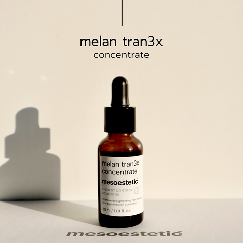 Serum Mesoestetic Melan Tran3x Concentrate 30ml - Hỗ Trợ Mờ Nám, Giảm Đốm Đen, Làm Trắng Da Tươi Sáng, Chống Oxy Hóa