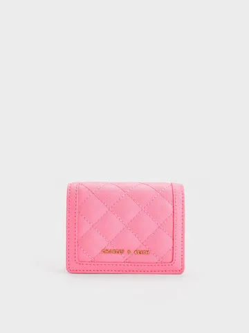 Ví nữ Charles & Keith Micaela Quilted Cardholder CK6-50701290-1 Pink