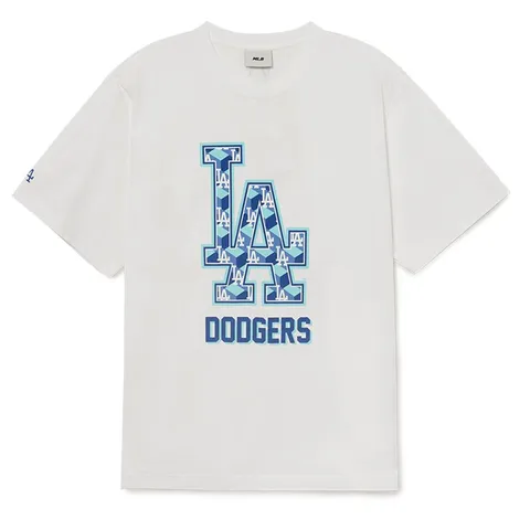 Áo phông MLB Cube Clipping Monogram Overfit LA Dodgers 3ATSM0333-07WHS