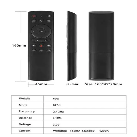 Điều Khiển Từ Xa G20S - Hỗ Trợ Android TV, Chuột Bay, Điều Khiển Bằng Giọng Nói, Thiết Bị Thông Minh, Kết Nối Wifi 2.4GHz