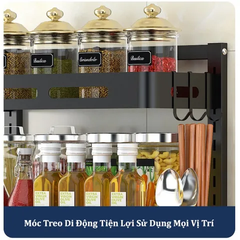 Kệ Gia Vị Đa Năng 2 Tầng E144 Cao Cấp - Thiết Kế Thông Minh, Bền Bỉ, Sắp Xếp Dụng Cụ Bếp Gọn Gàng, Chất Liệu Hợp Kim Thép Chống Gỉ
