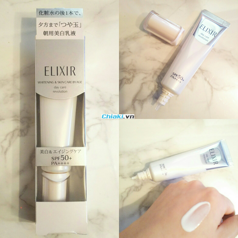 Kem Dưỡng Trắng Da Ban Ngày Shiseido Elixir Whitening Care by Age SPF 50+ - Chăm Sóc Da, Bảo Vệ Ánh Nắng, Giảm Thâm Nám