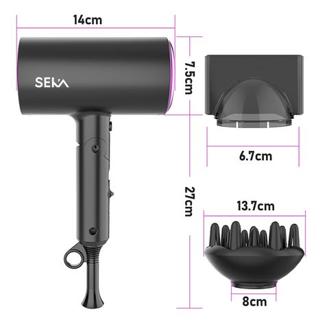 Máy Sấy Tóc Seka SK2008 - Công Suất 2200W, 3 Chức Năng Sấy, Chống Khô Tóc, Thiết Kế Nhỏ Gọn, Bảo Hành 12 Tháng