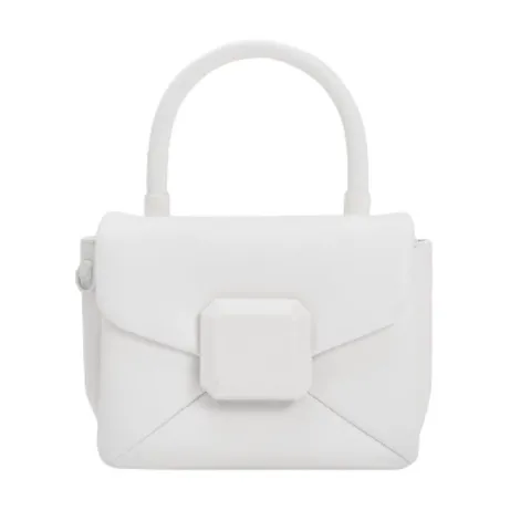 Túi Charles & Keith Geometric Push-Lock Top Handle Bag CK2-50151254 White