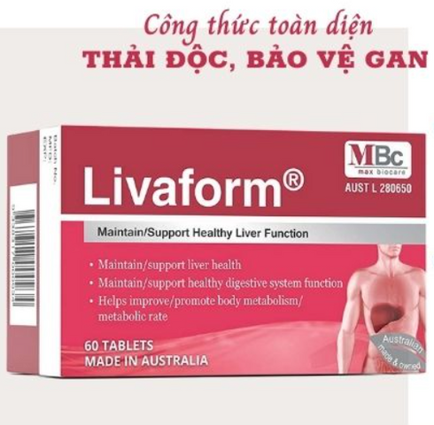 Viên uống hỗ trợ thải độc gan Livaform Úc - Tăng cường chức năng gan, phục hồi sức khỏe từ thiên nhiên - Hỗ trợ người thường xuyên uống rượu
