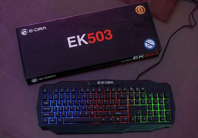 Bàn phím giả cơ E-Dra EK503 có dây chống nước - Thiết kế gaming mạnh mẽ, LED RGB, 104 phím đầy đủ cho game thủ