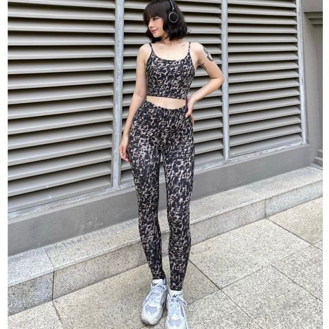 Bộ Đồ Tập Gym Nữ S230110 - Áo Bra 2 Dây Phối Quần Legging Cạp Cao Tôn Dáng Thoải Mái, Chất Liệu Co Giãn, Phù Hợp Tập Luyện