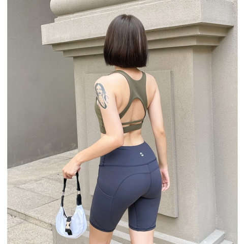 Bộ Đồ Tập Gym Nữ SL210411 - Quần Biker Short Cao Giãn Kết Hợp Áo Bra Hai Lớp Thời Trang, Thể Dục, Yoga