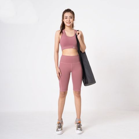 Bộ đùi tập gym nữ SL210410 - Áo bra phối quần Biker short nâng mông, chất liệu thun co giãn 4 chiều, thoáng khí, phù hợp yoga và aerobic