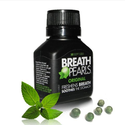 Viên uống Breath Pearls - Hỗ trợ thơm miệng từ bạc hà & thảo dược tự nhiên, thích hợp cho trẻ từ 6 tuổi & phụ nữ có thai - 50 viên