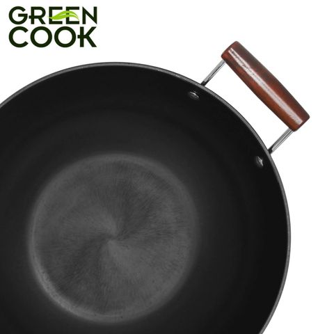 Chảo Xào Thép Sâu Lòng Đáy Từ Green Cook GCW01-36IH - Chống Dính Tự Nhiên, Phù Hợp Mọi Loại Bếp, Tiện Lợi Cho Món Xào, Rán