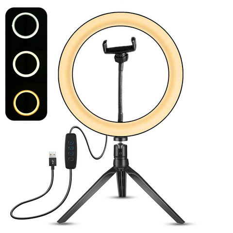 Đèn LED để bàn 3 chế độ sáng USB - Hỗ trợ trang điểm và livestream với ánh sáng tự nhiên, dễ dàng điều chỉnh và mang đi tiện lợi