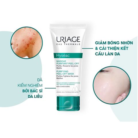 Mặt Nạ Lột Uriage Hyséac Masque Purifiant Peel-Off 40ml - Giảm Thâm Mụn, Kiểm Soát Dầu, Se Khít Lỗ Chân Lông Cho Da Dầu, Mụn