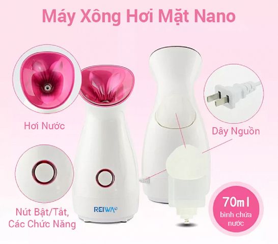Máy xông hơi mặt Reiwa WT-300 280W - Công nghệ phun hơi nước ion nano siêu nhỏ, làm sạch và dưỡng ẩm da hiệu quả