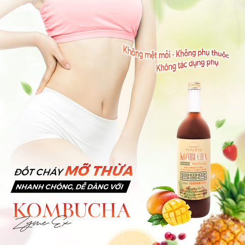 Nước Uống Hỗ Trợ Detox Làm Đẹp Da Kombucha Zyme EX 720ml - Giải Độc, Cải Thiện Tiêu Hóa & Tăng Cường Miễn Dịch