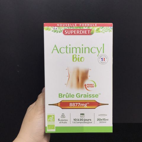 Nước Uống Superdiet Actimincyl Bio Hỗ Trợ Đốt Mỡ, Giảm Cân - Hộp 20 Ống Tiện Lợi, Không Gây Mất Nước, An Toàn Cho Sức Khỏe