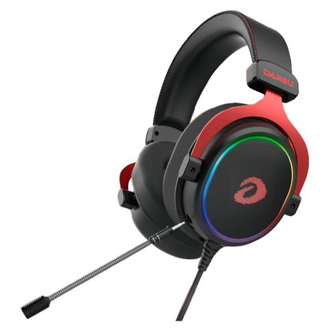 Tai Nghe Gaming Dareu EH925 Black Red RGB - Mic Liền, Âm Thanh 7.1, LED 16.8 Triệu Màu, Chất Lượng Cao Cho Game Thủ
