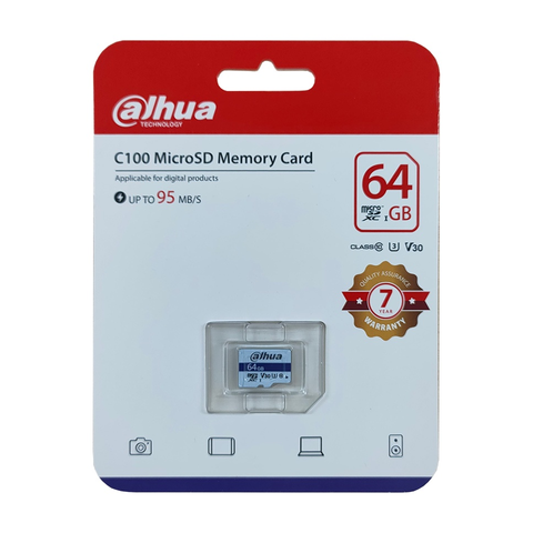Thẻ Nhớ MicroSD Dahua 32GB/64GB Class 10 Tốc Độ 95MB/s - Bền Bỉ, Chống Nước, Phù Hợp Máy Ảnh, Điện Thoại, Game Console