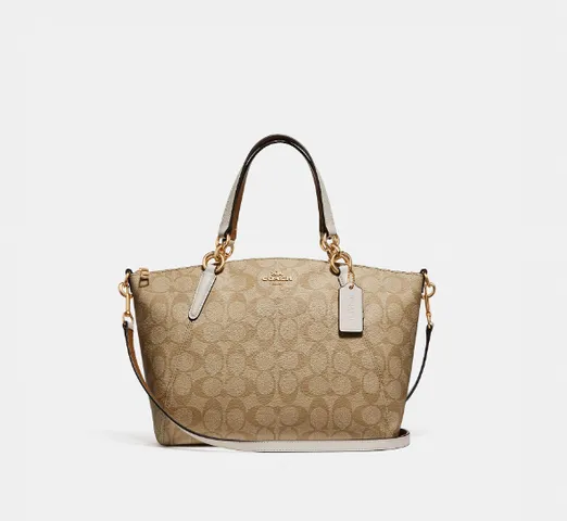 Túi Coach Small Kelsey Satchel In Signature Canvas F28989 màu be