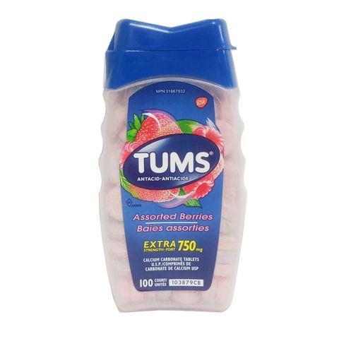 Viên Nhai Hỗ Trợ Tiêu Hóa Tums Extra Strength 750 - Giúp Trung Hòa Axit Dạ Dày, Cải Thiện Tình Trạng Ợ Nóng, Ợ Chua - Hộp 250 Viên