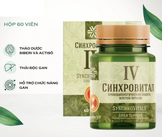 Viên Uống Hỗ Trợ Tăng Cường Chức Năng Gan Synchrovitals IV - Bổ Gan Từ Thiên Nhiên, Giải Độc, Hỗ Trợ Sức Khỏe Gan, 60 Viên