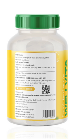 Viên Uống Hỗ Trợ Tăng Cường Sức Khỏe WellVita Vitamin C 450mg - Tăng Cường Đề Kháng & Năng Lượng, Làm Đẹp Da, 120 Viên