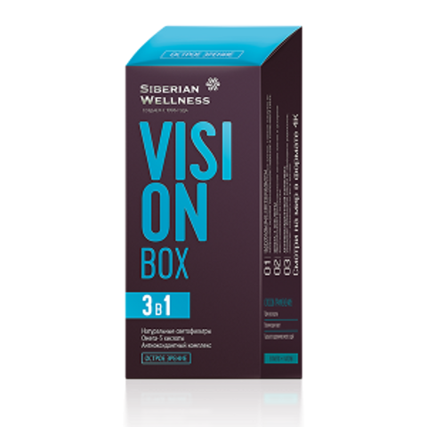 Viên Uống Tăng Cường Thị Lực Siberian Wellness Vision Box - Hỗ Trợ Sức Khỏe Mắt, Giảm Nhức Mỏi, Omega-3, Duy Trì Thị Lực 30 Gói