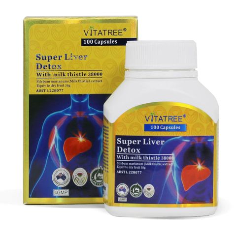 Viên Uống Vitatree Super Liver Detox 100 Viên - Hỗ Trợ Bổ Gan, Thanh Lọc Cơ Thể, Chiết Xuất Cây Kế Sữa, Tăng Cường Hệ Tiêu Hóa
