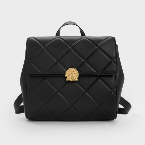Balo Charles & Keith Judy Hopps Quilted Backpack CK2-60782145 màu đen